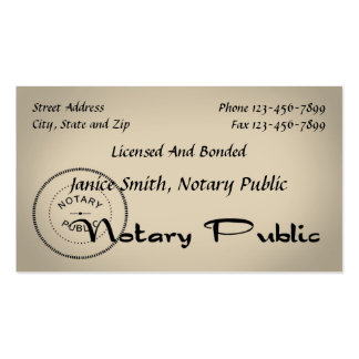 Notary Public Business Card