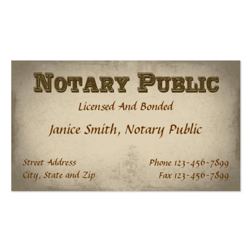 Notary Public Business Card