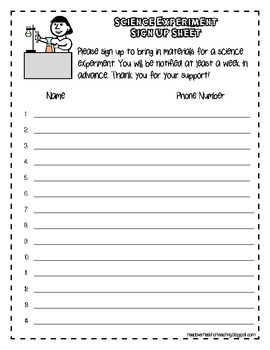 Parent Teacher Conference Sign Up Sheet