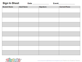 Parent Teacher Conference Sign Up Sheet