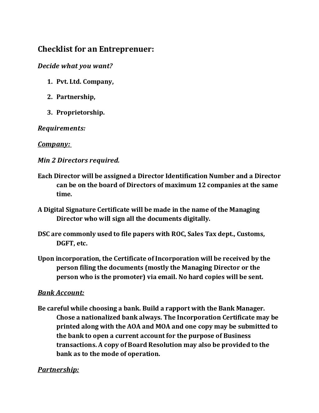 Partnership Deed Format