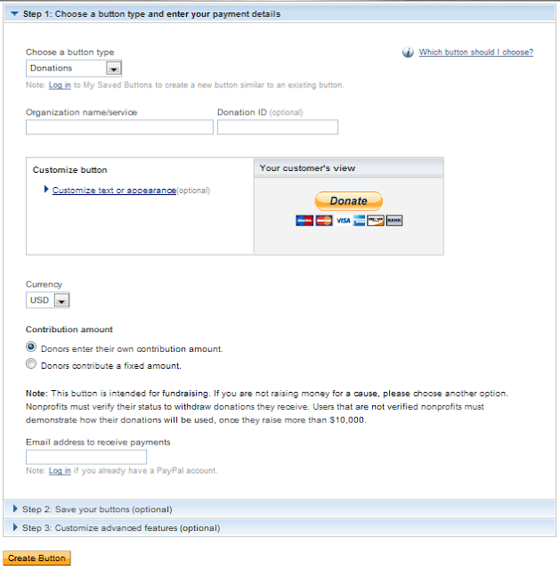 Paypal Donation Button Not Working