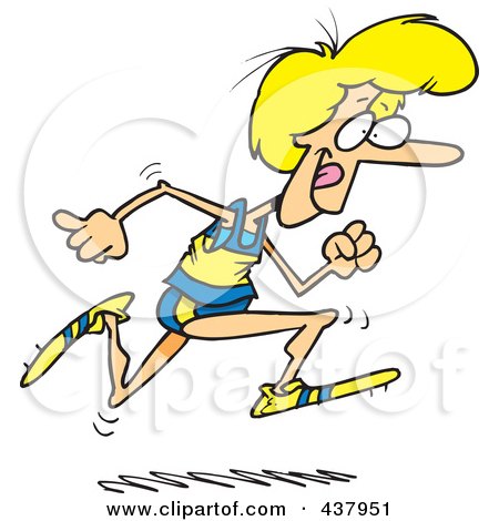 People Running Track Clipart