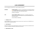 Personal Loan Agreement Form Template