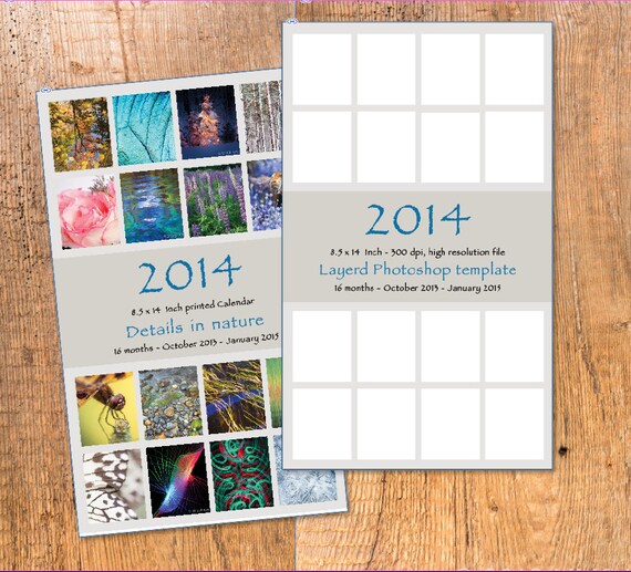 Photoshop Calendar Template 2014