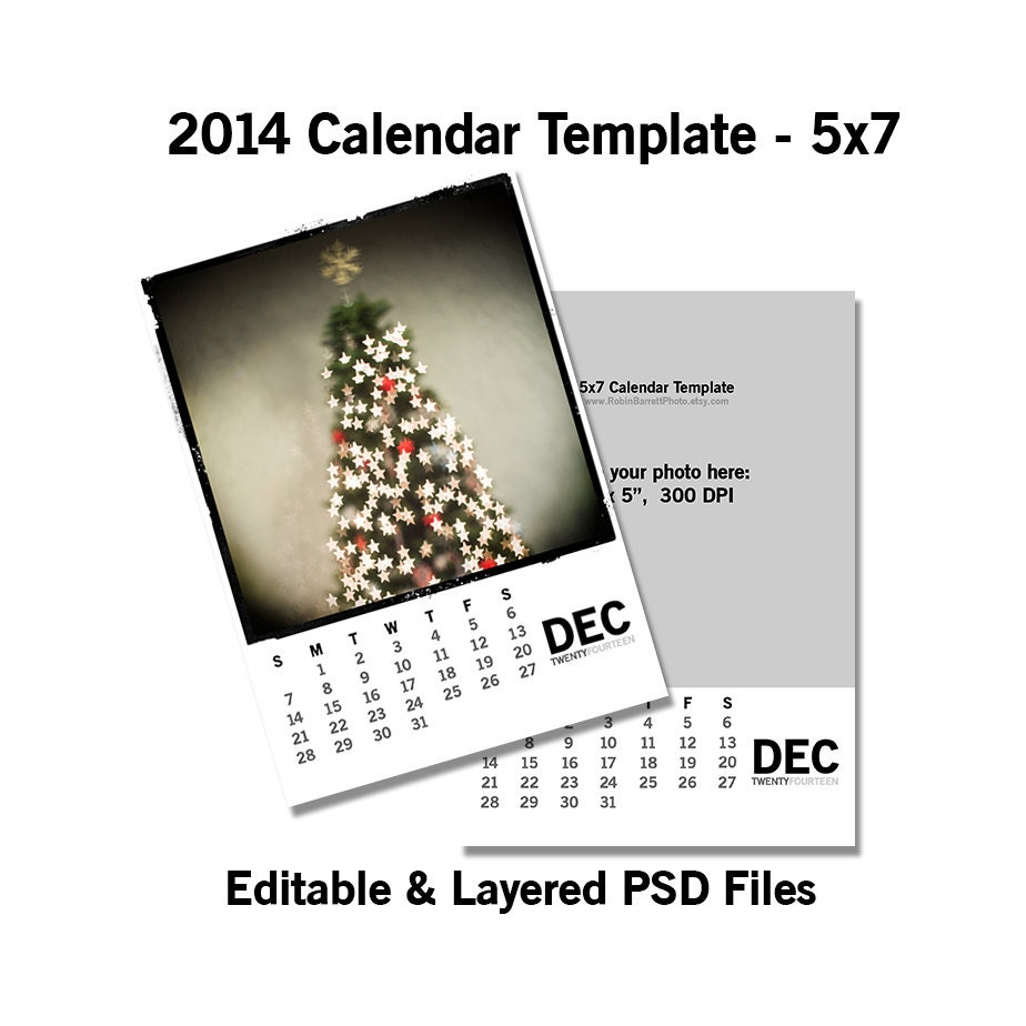 Photoshop Calendar Template 2014