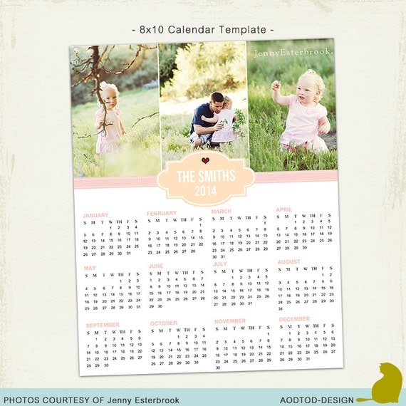 Photoshop Calendar Template 2014