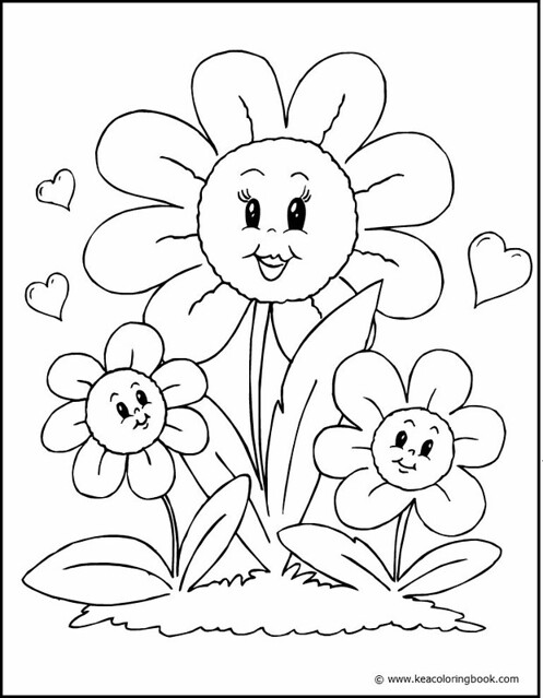 Pictures Of Flowers To Colour In For Kids