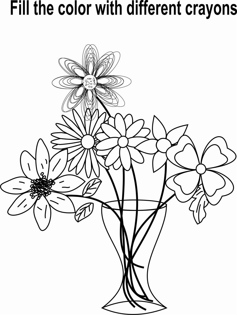 Pictures Of Flowers To Colour In For Kids