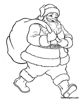 Pictures Of Santa To Colour And Print