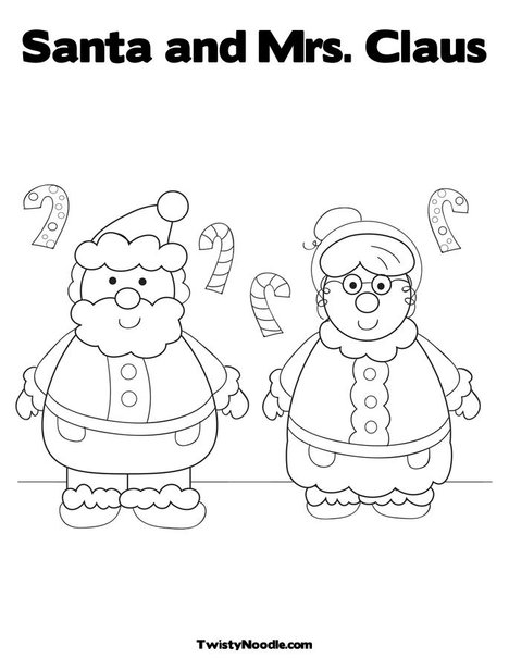 Pictures Of Santa To Colour And Print