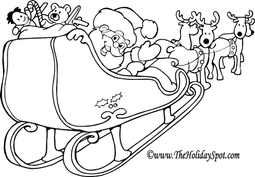 Pictures Of Santa To Colour And Print