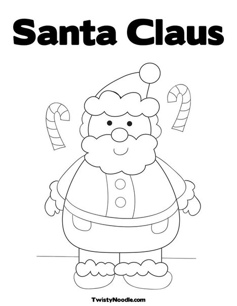 Pictures Of Santa To Colour And Print