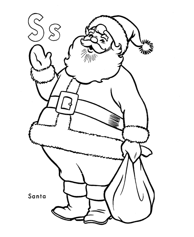 Pictures Of Santa To Colour And Print