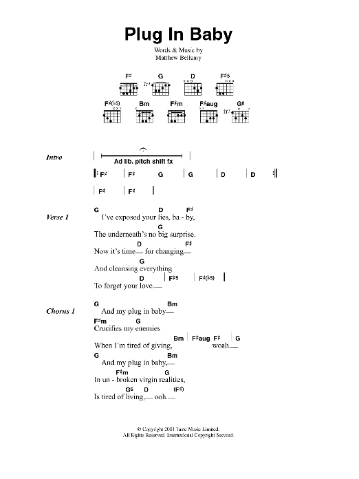 Plug In Baby Lyrics And Chords