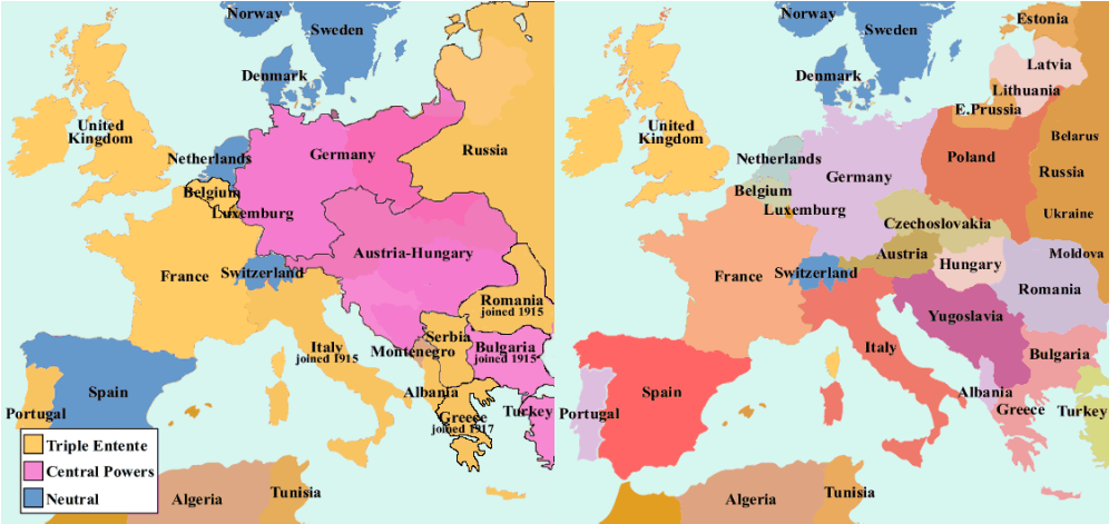 Post World War 1 Map Of Europe