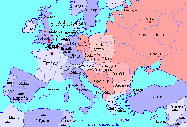 Post World War 2 Map Of Europe