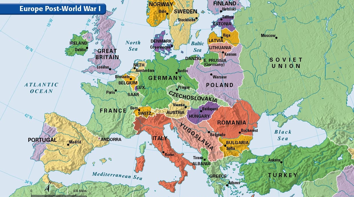 Post World War 2 Map Of Europe