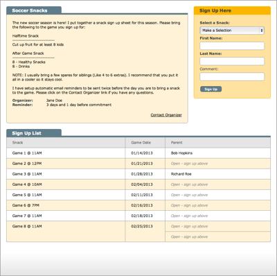 Potluck Sign Up Sheet Template Free