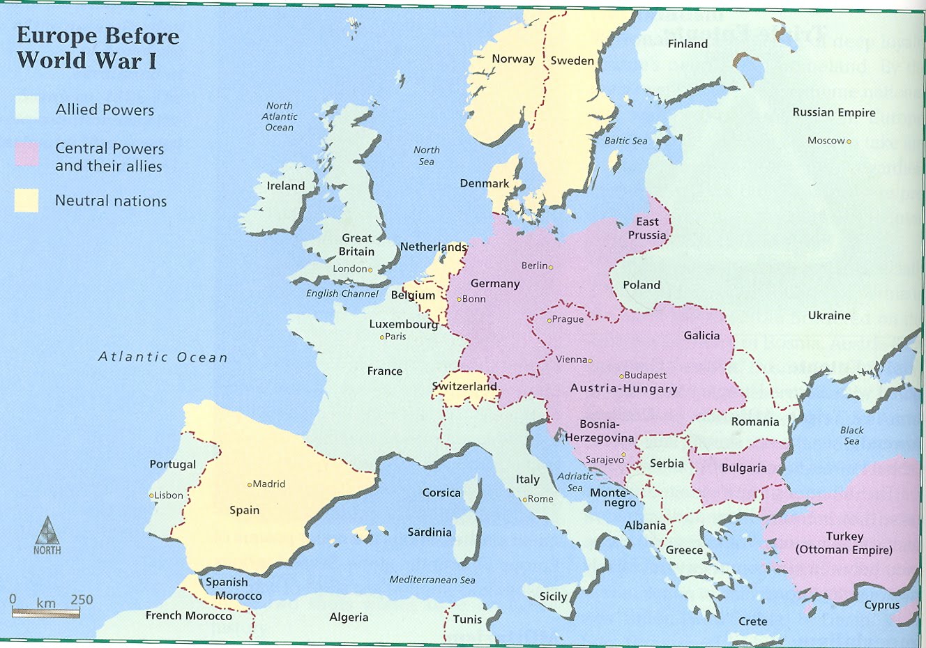 Pre World War 1 Map Of Europe