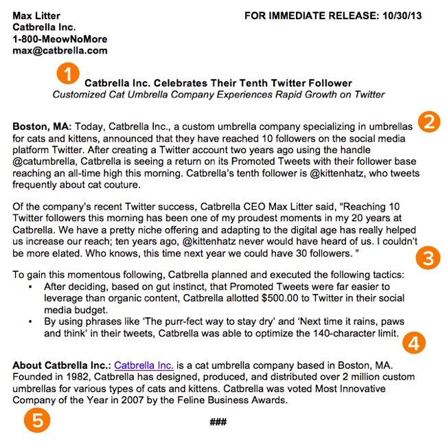 Press Release Event Template