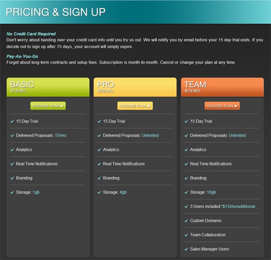 Pricing Table Design