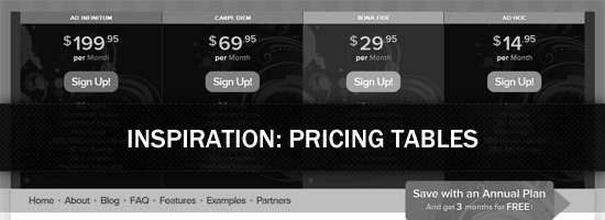 Pricing Table Examples