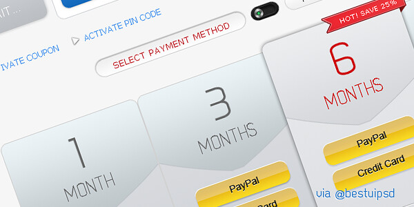 Pricing Table Psd Ui Element