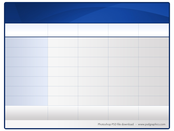 Pricing Table Template Psd