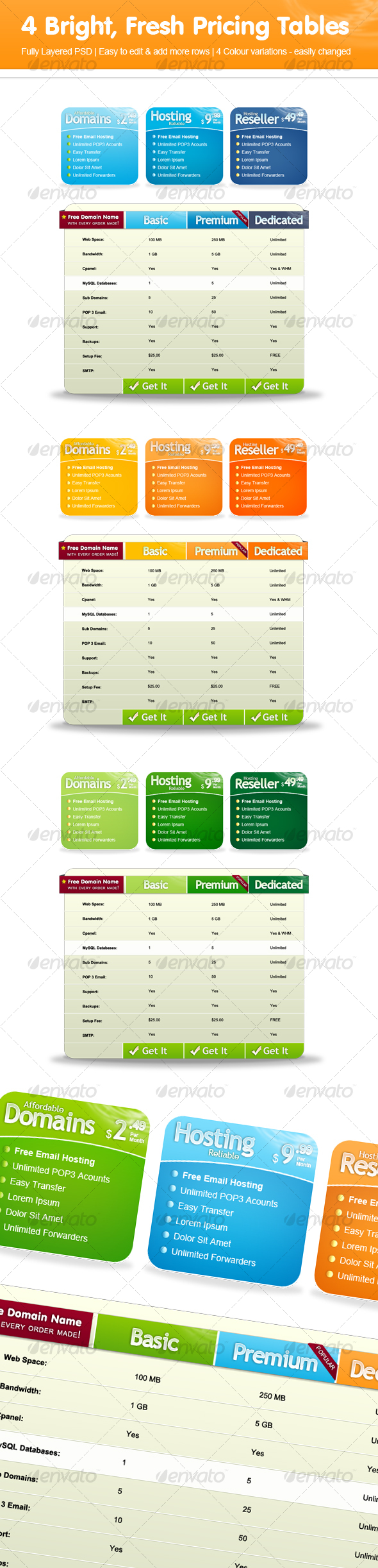 Pricing Table Template Word