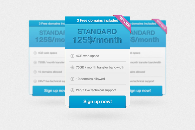 Pricing Table Template Word