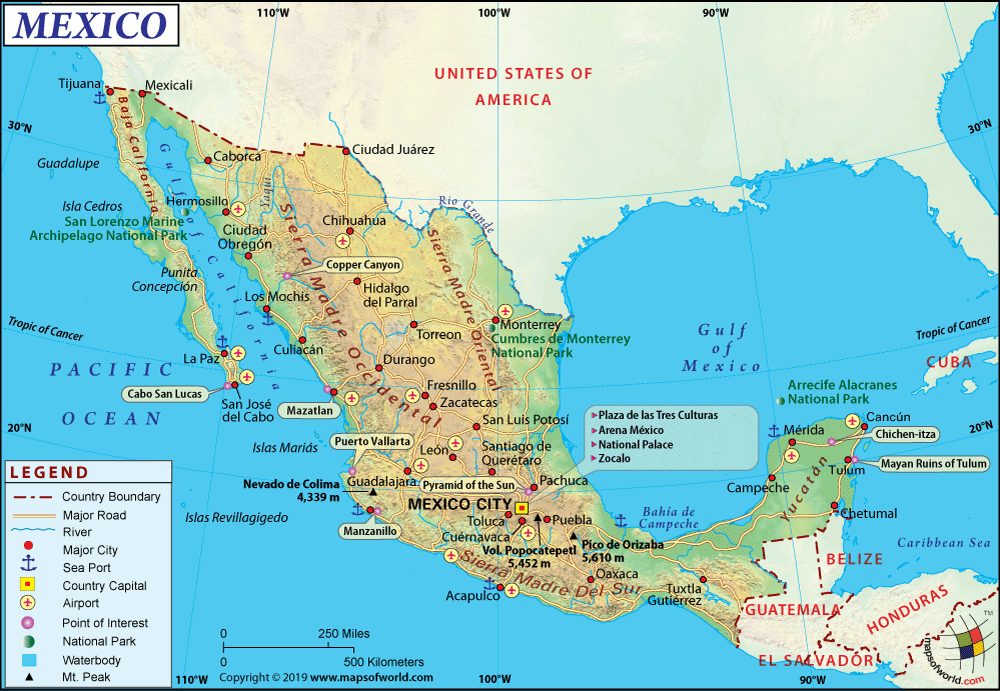 Printable Mexico Map For Kids