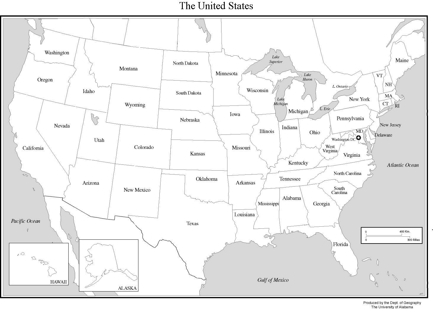 Printable Usa Map With Capitals