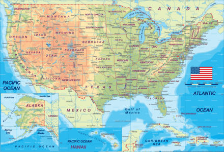 Printable Usa Map With States And Cities