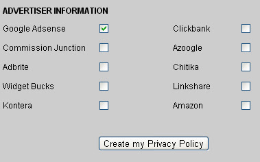 Privacy Policy Generator Adsense