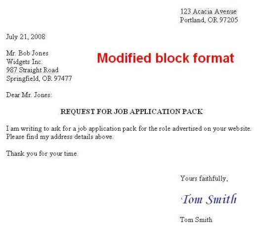 Professional Business Letter Format Example