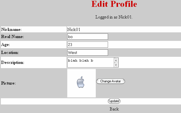 Profile Php Code