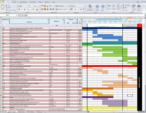 Project Calendar Template Excel