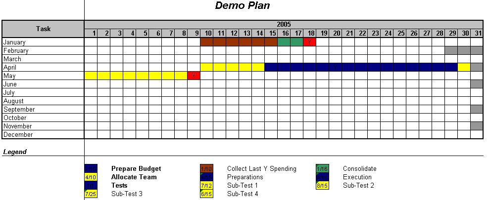 Project Calendar Template Excel