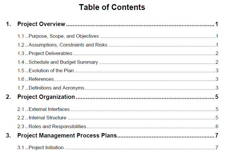 Project Management Plan Template Pmi