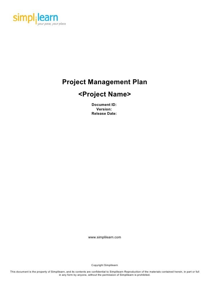 Project Management Plan Template Pmi