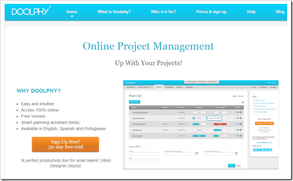 Project Management Software Dashboard