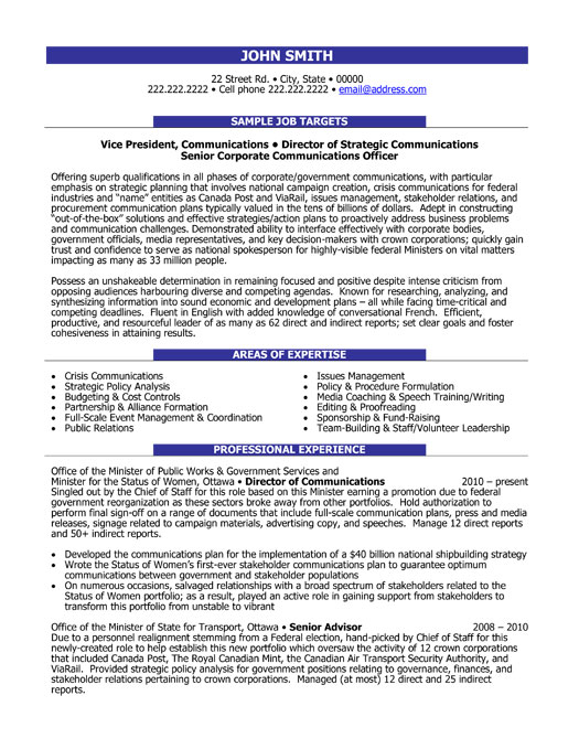 Public Relations Resume