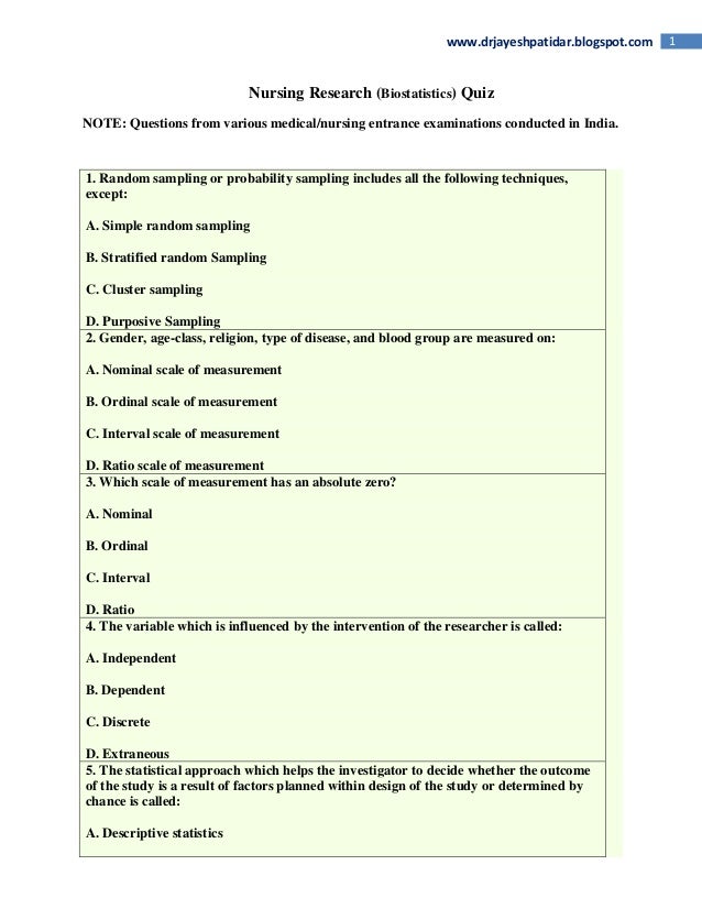 Quasi Experimental Design In Nursing Research