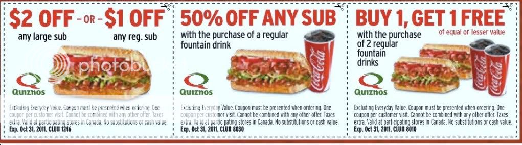 Quiznos Canada Coupons