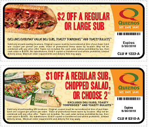 Quiznos Coupons 2012 November