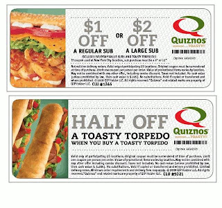 Quiznos Coupons 2012 October