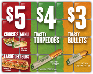 Quiznos Subs Menu