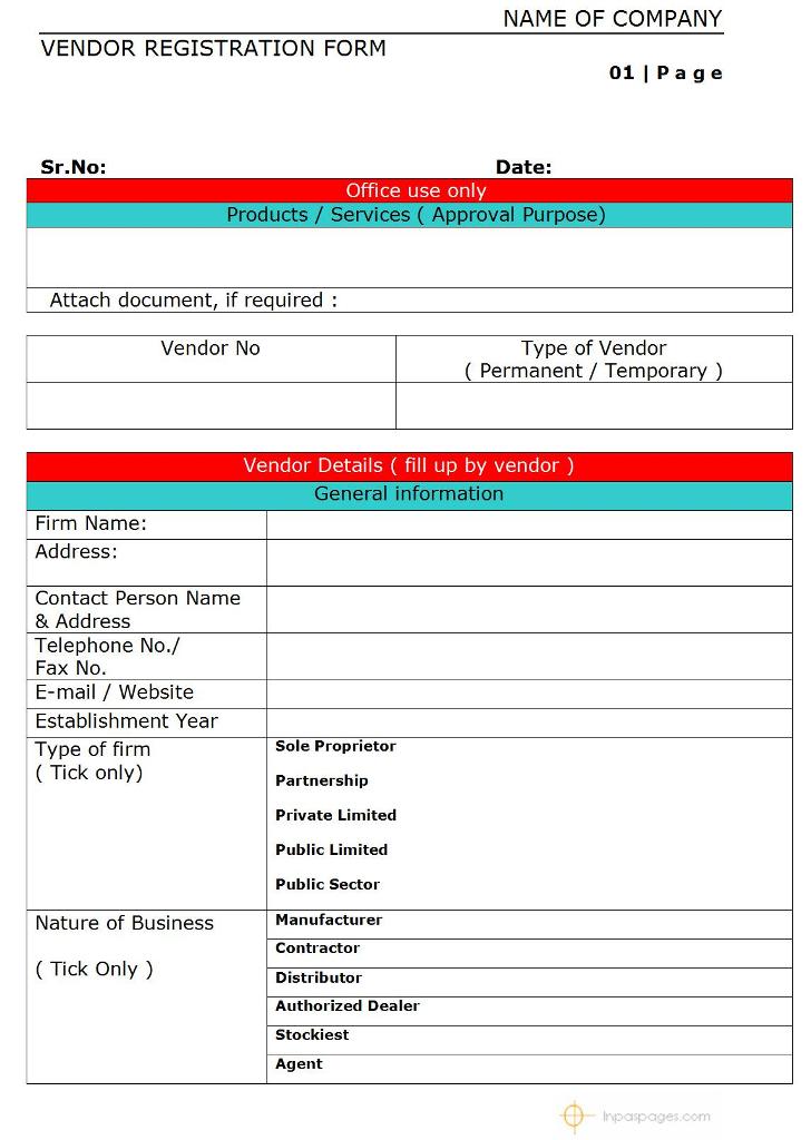 Registration Form Format