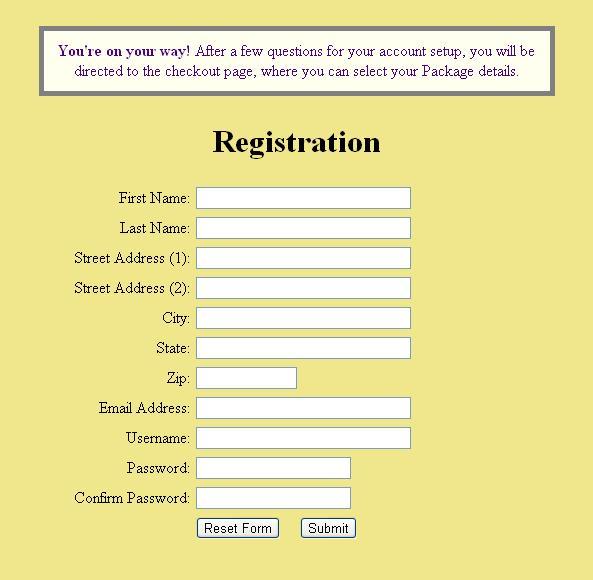 Registration Page Design